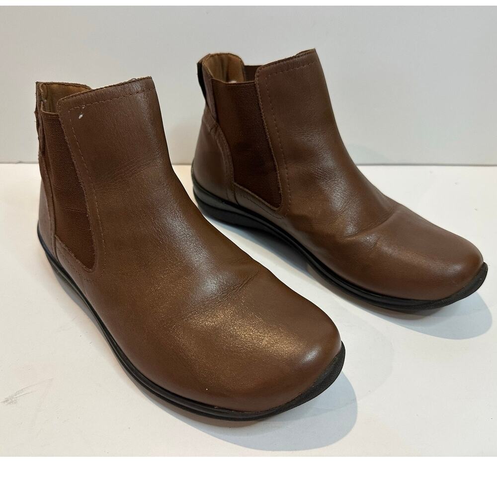 David Tate Space Leather Chelsea Booties - Brown Size 8W Everyday Style Comfort